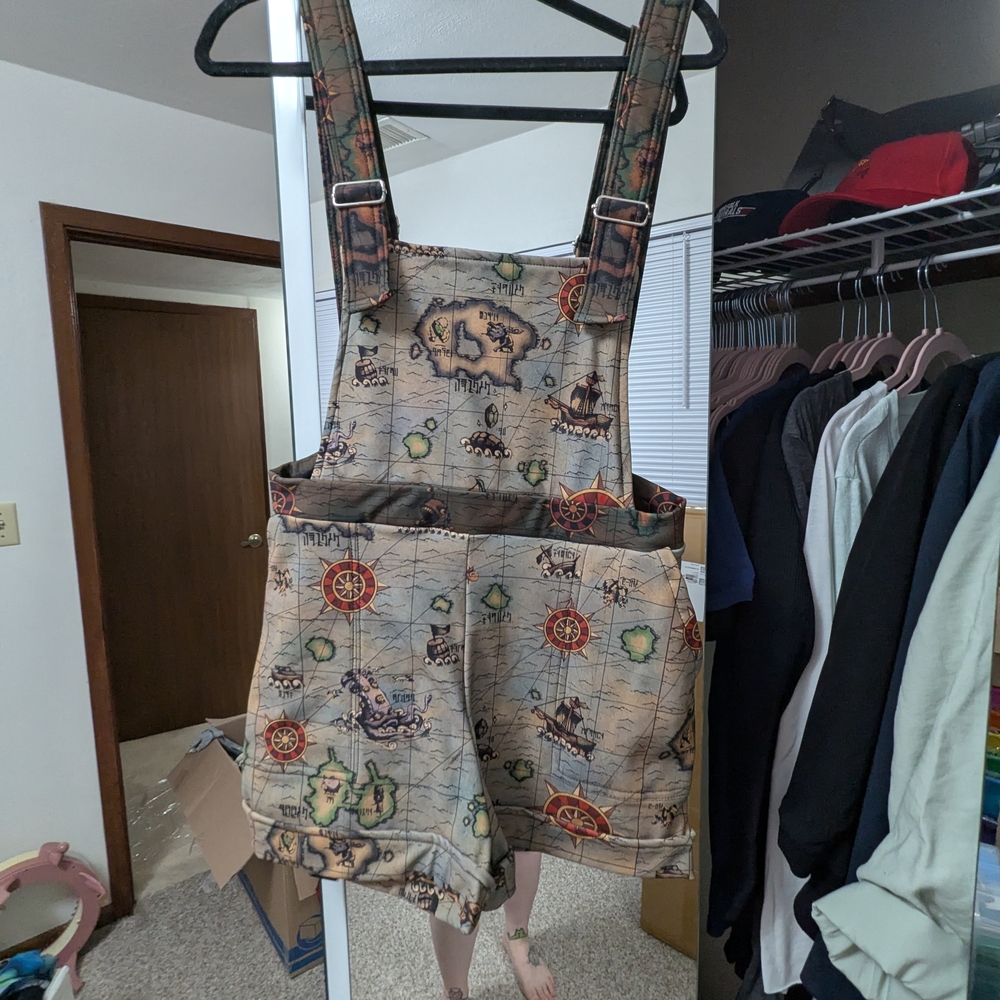 Blackmilk Map Print Overalls